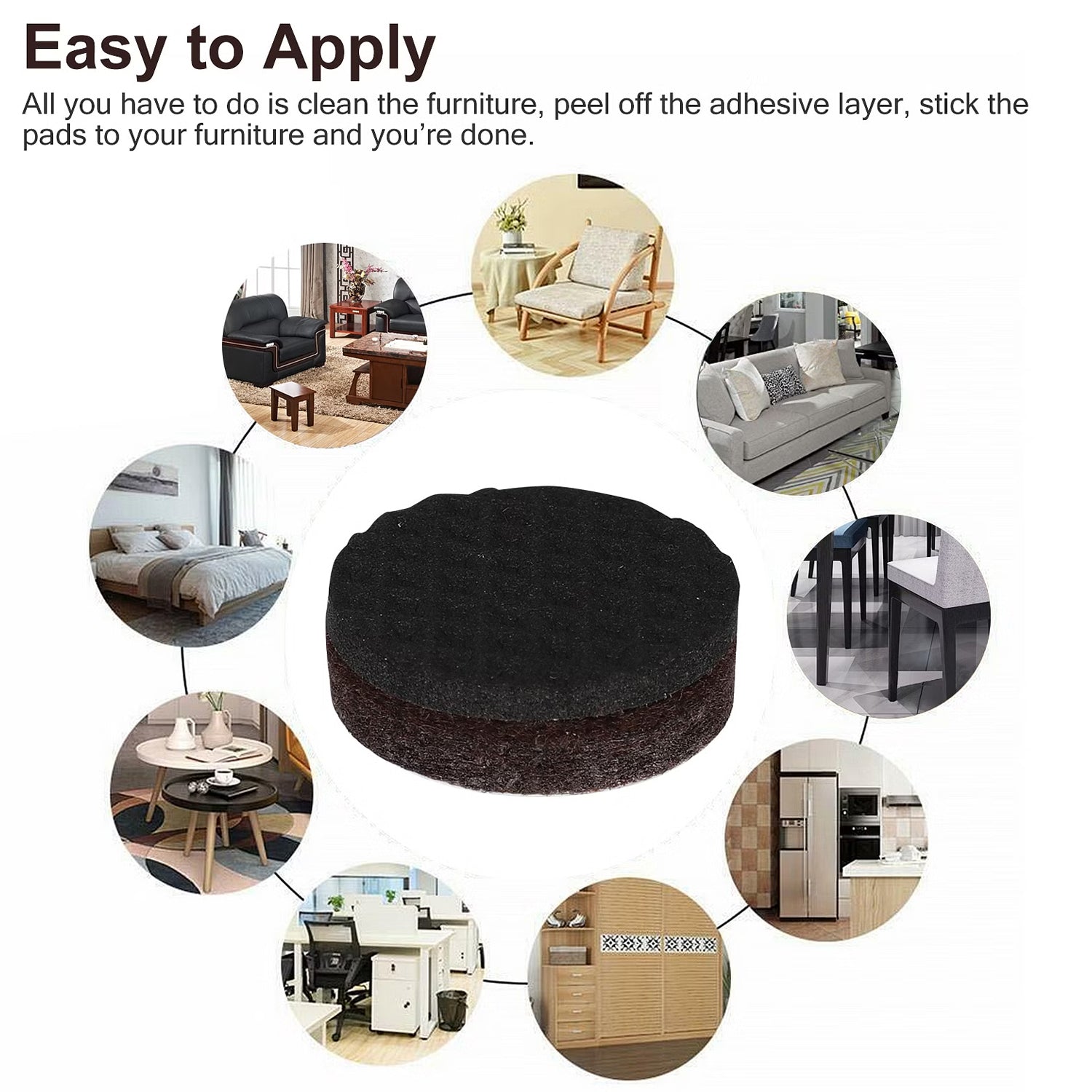 1767 Round Self Adhesive Rubber Pads for Furniture Floor Scratch Protection (pack of 18) DeoDap 1767 Round Self Adhesive Rubber Pads for Furniture Floor Scratch Protection (pack of 18) DeoDap